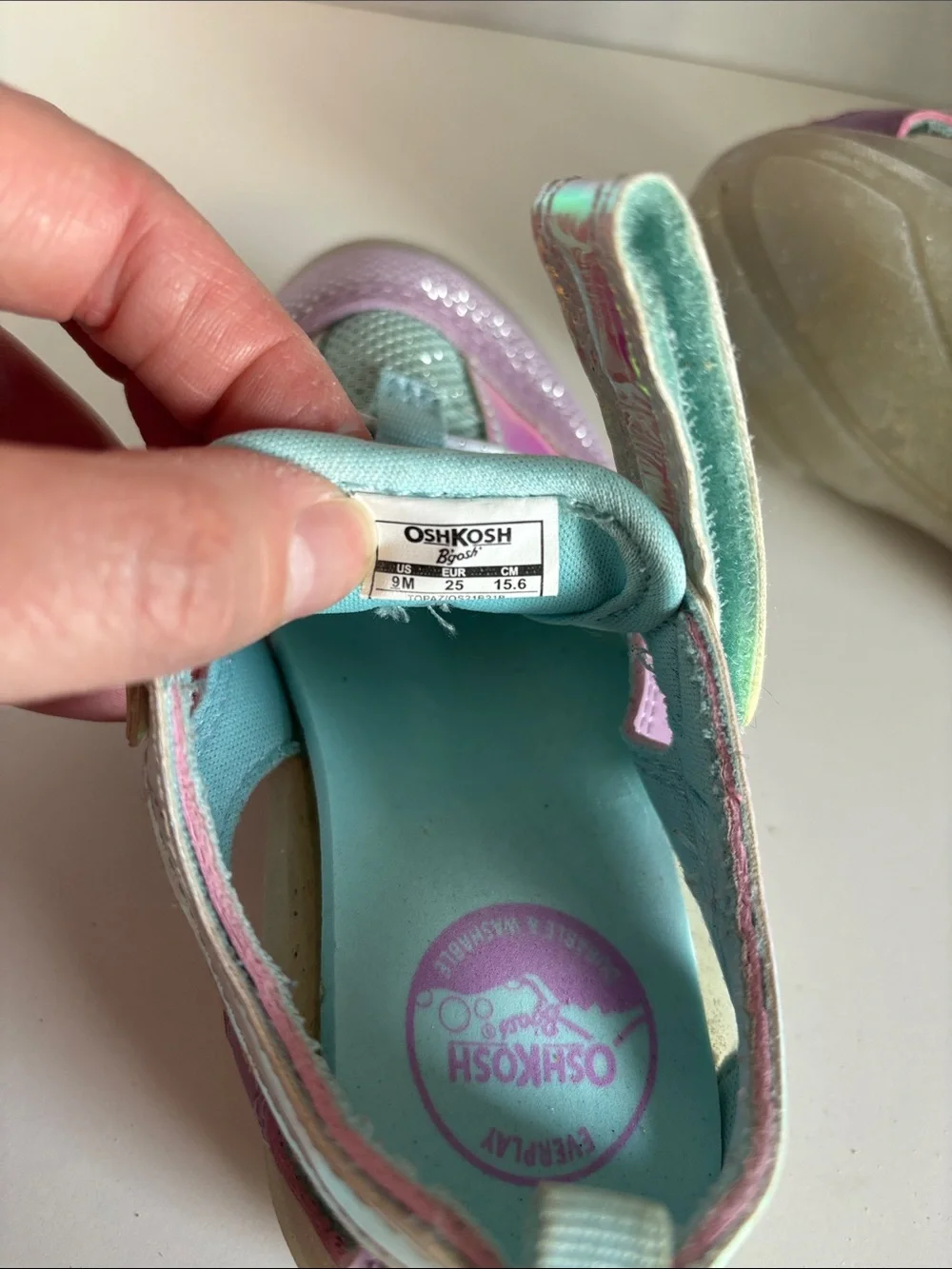 OshKosh B'gosh Purple Iridescent Hook-and-Loop Sandals